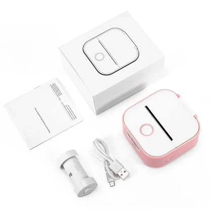 T02 Portable Mini Thermal Printer 53mm Wireless Printing Stickers with Colorful Paper Stickers Mini Pocket Label Notes Printer