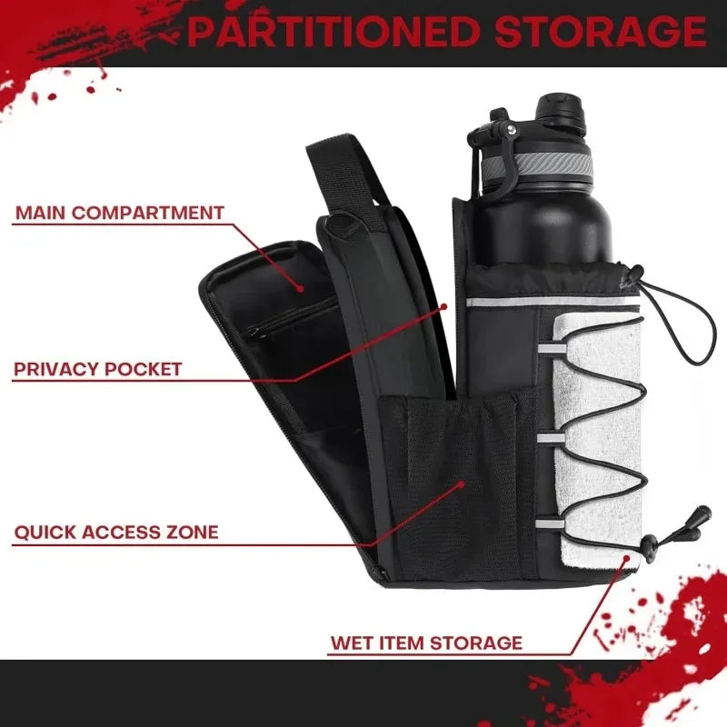 Magnetic Gym Bag for Men and Women – Sling Bottle with Magnetic Attachment | Water Bottle Holder, Gym Pouch, Crossbody Bag for T