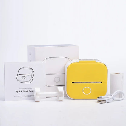 T02 Portable Mini Thermal Printer 53mm Wireless Printing Stickers with Colorful Paper Stickers Mini Pocket Label Notes Printer