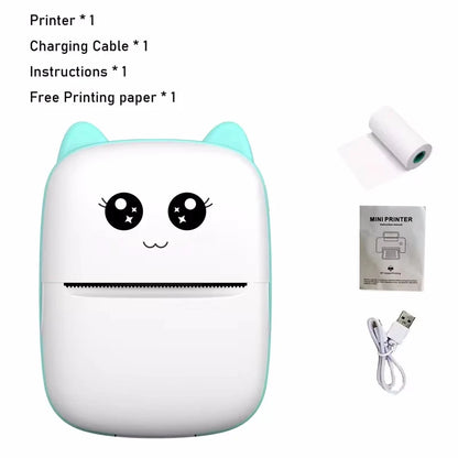 Mini CAT portable thermal printer print photo pocket thermal label printer 58mm printing wireless Bluetooth Android iOS printers