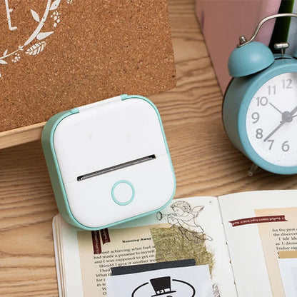 T02 Portable Mini Thermal Printer 53mm Wireless Printing Stickers with Colorful Paper Stickers Mini Pocket Label Notes Printer